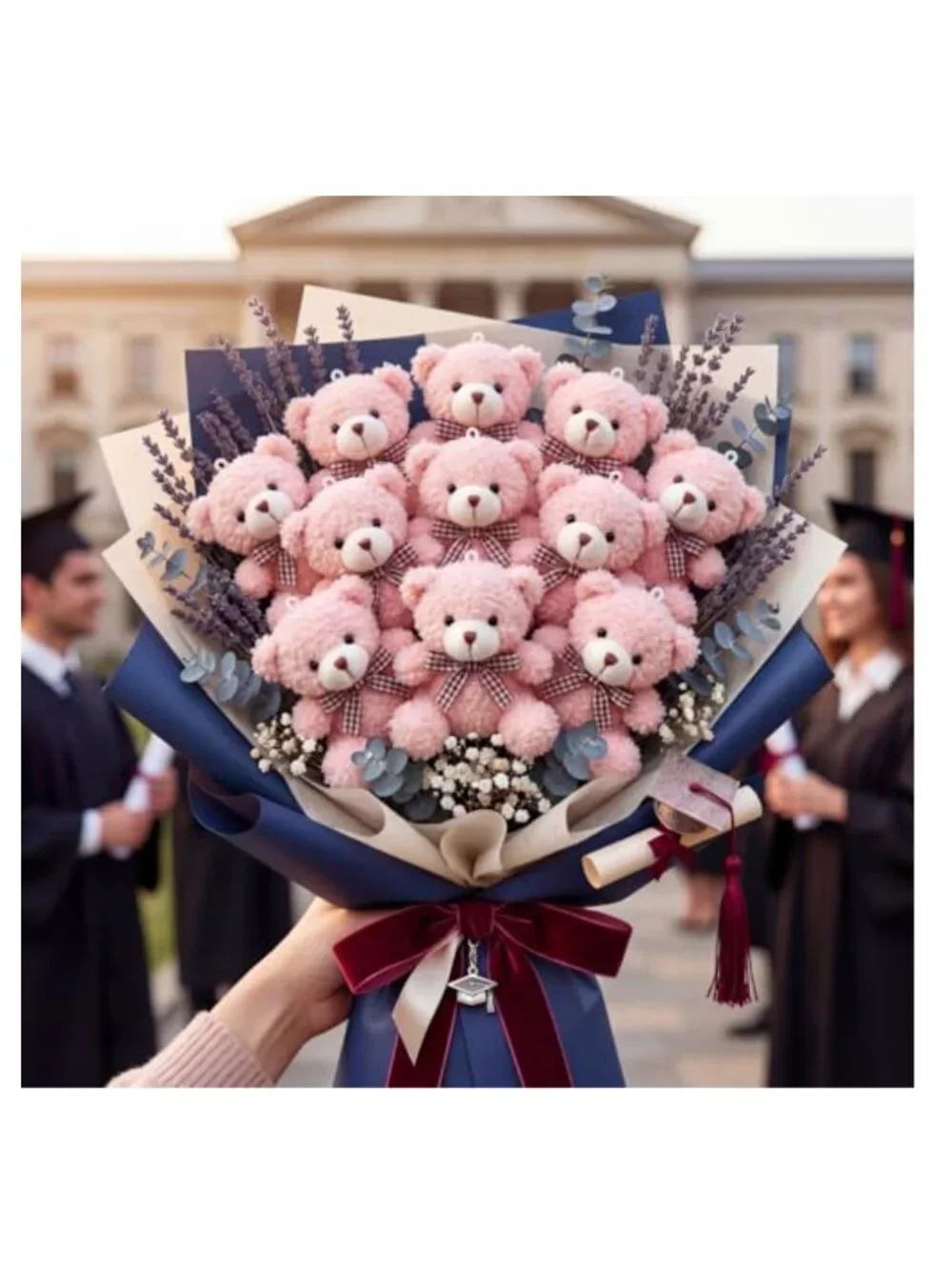 Adorable Bear Plush Keychain Set of 6 Cute Stuffed Bag Charm
